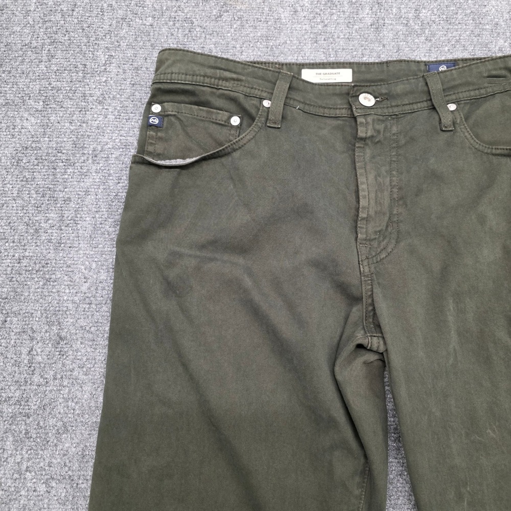 AG Adriano Goldschmied The Graduate Tailored Leg Pants Mens 34x34 Olive Green - Picture 1 of 12